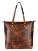 WEZBEY Leder-Schultertasche "Juana" in Braun - (B)39 x (H)35 x (T)13 cm