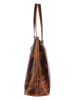 WEZBEY Leder-Schultertasche "Juana" in Braun - (B)39 x (H)35 x (T)13 cm