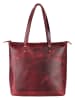 WEZBEY Leder-Schultertasche "Juana" in Bordeaux - (B)39 x (H)35 x (T)13 cm