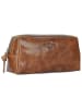 WEZBEY Skórzana kosmetyczka "Adrian" w kolorze jasnobrązowym - 20 x 10 x 7 cm