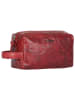 WEZBEY Leder-Kosmetiktasche "Adrian" in Rot - (B)22 x (H)11 x (T)8 cm