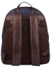 SPARWELL Leder-Rucksack "Stable Sawyer" in Dunkelblau/ Braun - (B)31 x (H)41 x (T)15 cm