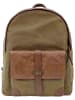 SPARWELL Leren rugzak "Stable Sawyer" kaki/lichtbruin - (B)31 x (H)41 x (D)15 cm