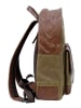 SPARWELL Leren rugzak "Stable Sawyer" kaki/lichtbruin - (B)31 x (H)41 x (D)15 cm