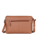 Bellicci Leder-Umhängetasche "Cardi" in Hellbraun - (B)26 x (H)18 x (T)7 cm