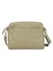 Bellicci Leder-Umhängetasche "Vega" in Khaki - (B)22 x (H)15 x (T)5,5 cm