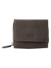 SPARWELL Skórzany portfel "Lyndsey" w kolorze szarobrązowym - 12 x 10 x 3,5 cm