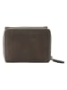 SPARWELL Skórzany portfel "Lyndsey" w kolorze szarobrązowym - 12 x 10 x 3,5 cm