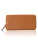 SPARWELL Skórzany portfel "Naomi" w kolorze jasnobrązowym - 20 x 10,5 x 4 cm