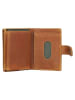 SPARWELL Skórzany portfel "Nico" w kolorze jasnobrązowym - 7 x 10 x 2 cm