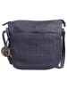 Bellicci Leren schoudertas "Enid" donkerblauw - (B)27 x (H)24 x (D)10 cm