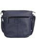 Bellicci Leren schoudertas "Enid" donkerblauw - (B)27 x (H)24 x (D)10 cm