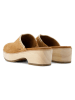 TOMS Leder-Clogs in Hellbraun
