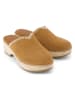 TOMS Leder-Clogs in Hellbraun