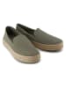 TOMS Leren espadrilles kaki