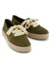 TOMS Leder-Espadrilles in Khaki
