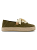TOMS Leder-Espadrilles in Khaki