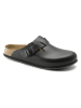 Birkenstock Leder-Clogs "Boston" in Schwarz - Weite N
