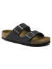 Birkenstock Leder-Pantoletten "Arizona" in Schwarz - Weite N