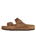 Birkenstock Leren slippers "Arizona" lichtbruin - wijdte S