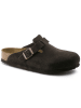 Birkenstock Leder-Clogs "Boston" in Braun - Weite N