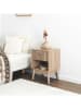 THE HOME DECO FACTORY Nachttisch "Klaus" in Hellbraun - (B)40 x (H)55 x (T)35 cm