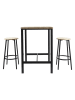 THE HOME DECO FACTORY 3-delige set: eettafel beige/zwart