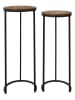 THE HOME DECO FACTORY 2-delige set: bijzettafels bruin/zwart