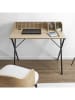THE HOME DECO FACTORY Bureau "Klaus" lichtbruin/zwart - (B)90 x (H)84,5 x (D)50 cm