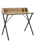 THE HOME DECO FACTORY Bureau "Klaus" lichtbruin/zwart - (B)90 x (H)84,5 x (D)50 cm