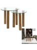 THE HOME DECO FACTORY Set van twee bijzettafels transparant/lichtbruin
