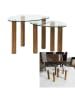 THE HOME DECO FACTORY Set van twee bijzettafels transparant/lichtbruin