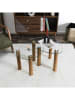 THE HOME DECO FACTORY Set van twee bijzettafels transparant/lichtbruin