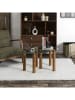 THE HOME DECO FACTORY Set van twee bijzettafels transparant/lichtbruin