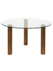 THE HOME DECO FACTORY Salontafel transparant/lichtbruin - (H)45 x Ø 75 cm