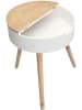 THE HOME DECO FACTORY Beistelltisch in Weiß - (H)57,5 x Ø 45 cm