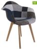 THE HOME DECO FACTORY 2-delige set: eetkamerstoelen grijs/blauw - (B)64,5 x (H)85 x (D)59 cm