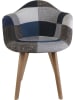 THE HOME DECO FACTORY 2-delige set: eetkamerstoelen grijs/blauw - (B)64,5 x (H)85 x (D)59 cm