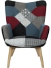 THE HOME DECO FACTORY Fauteuil "Milano" grijs/meerkleurig - (B)72 x (H)99 x (D)80 cm