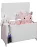 The Home Deco Kids Skrzynia w kolorze biało-jasnoróżowym - 60 x 38 x 36,5 cm