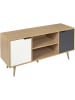THE HOME DECO FACTORY TV-meubel "Sven" naturel/grijs/wit - (B)120 x (H)56 x (D)39 cm