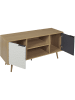 THE HOME DECO FACTORY TV-meubel "Sven" naturel/grijs/wit - (B)120 x (H)56 x (D)39 cm