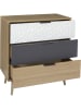 THE HOME DECO FACTORY Kommode "Sven" in Natur/ Grau/ Weiß - (B)75 x (H)80 x (T)39 cm