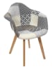 THE HOME DECO FACTORY 2-delige set: eetkamerstoelen grijs/beige - (B)59 x (H)85 x (D)63,8 cm