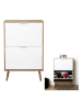 THE HOME DECO FACTORY Schuhschrank in Hellbraun/ Weiß - (B)60 x (H)91,5 x (T)23,5 cm