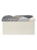 THE HOME DECO FACTORY Sitztruhe in Grau/ Beige - (B)76 x (H)38 x (T)38 cm