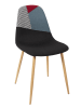 THE HOME DECO FACTORY 2-delige set: eetkamerstoelen "Patchwork" zwart/grijs - (B)53 x (H)83,5 cm
