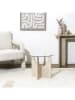 THE HOME DECO FACTORY Beistelltisch in Beige/ Transparent - (H)42,5 x Ø 45 cm 