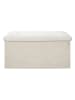 THE HOME DECO FACTORY Ławka w kolorze beżowym ze schowkiem - 76 x 38 x 38 cm