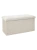 THE HOME DECO FACTORY Ławka w kolorze beżowym ze schowkiem - 76 x 38 x 38 cm